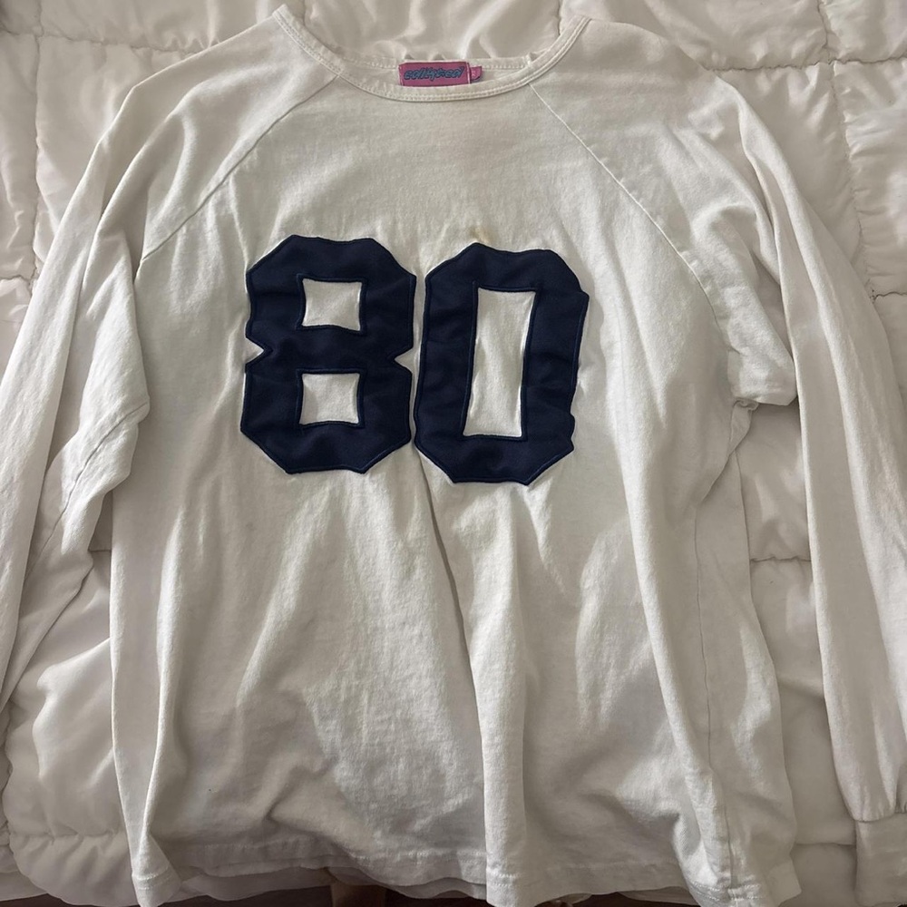 Edikted Kids White and Navy 80 Long Sleeve Tee